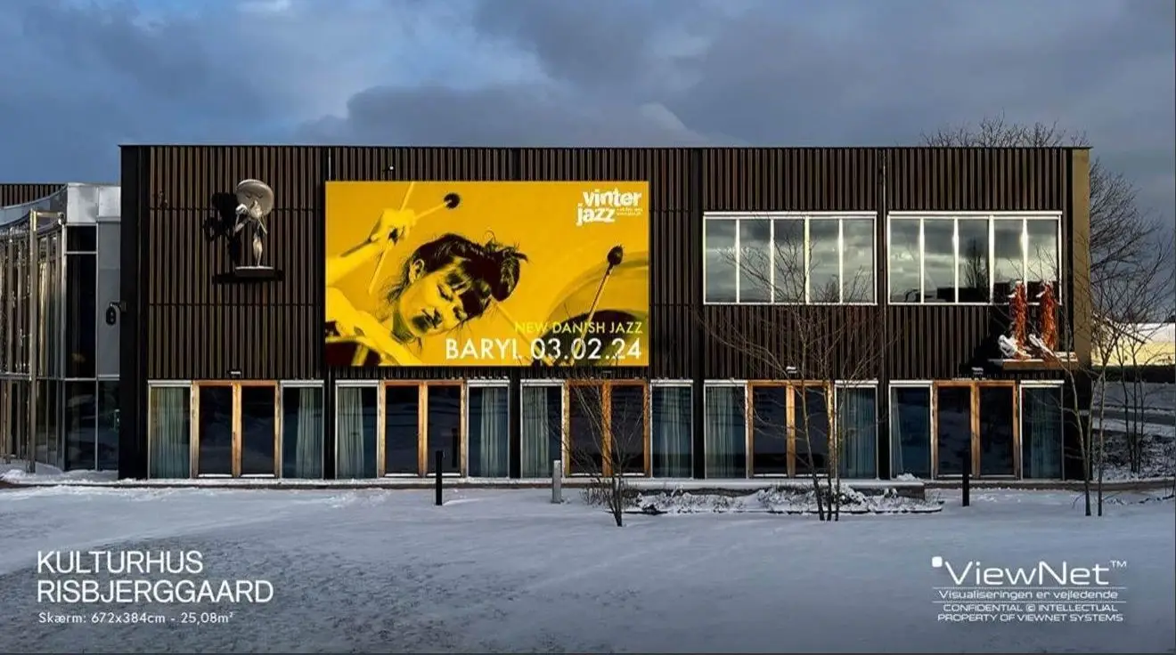 En storskærm på Kulturhus Risbjerggaard i Hvidovre kan se sådan her ud