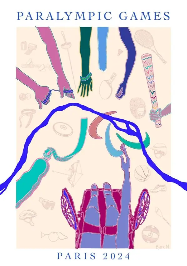 Den officielle plakat til Paralympiske Lege i Paris, designet af Bjørn Nørremark