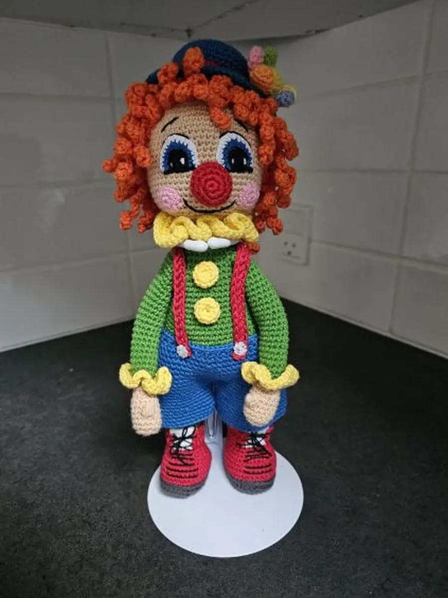 Hæklet klovn på julemarked i Hvidovre