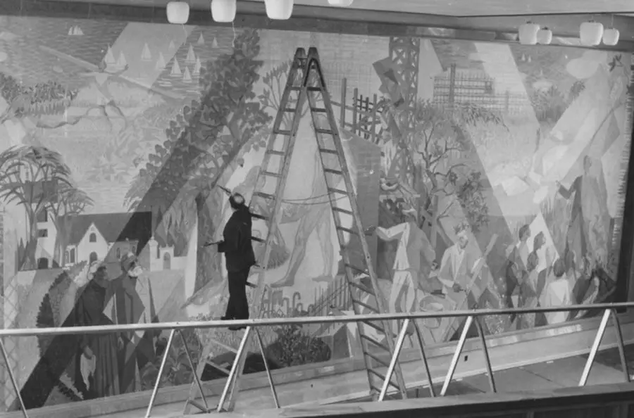 Maleriet En kommune skabes blev malet af Carlo Rosberg i 1955