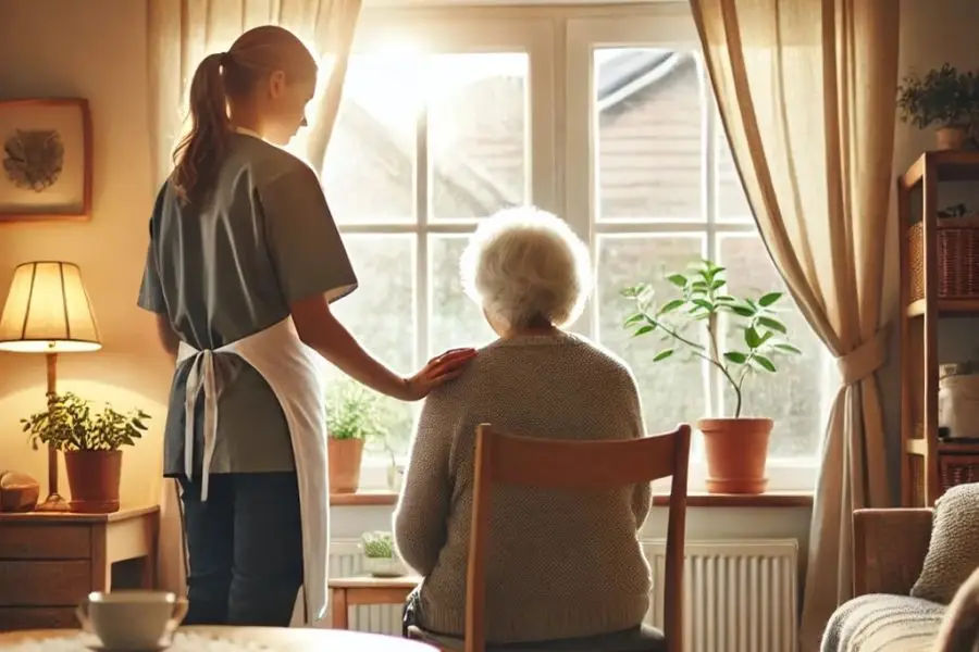 Hjemmepleje, billede skabt af AI