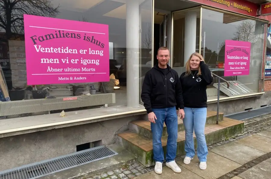 Anders og Mette står bag, når en ny isbutik åbner på Hvidovre Torv: Familiens ishus