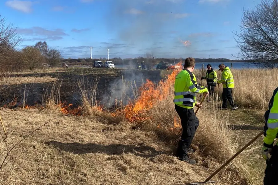 Kystagerparken i Hvidovre i flammer og i brand i marts 2025