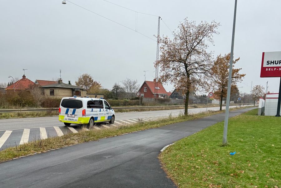 Politibil på Avedøre Havnevej