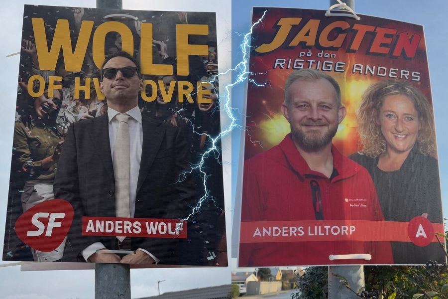 Anders Wolf Andresen og Anders Liltorp på valgplakater