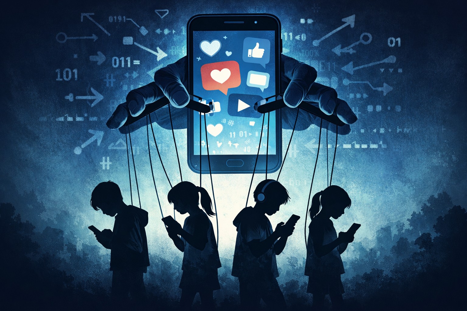 Børn og sociale medier, illustration