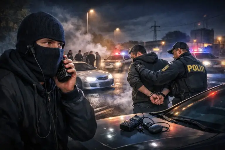 Politi-spotter, illustration lavet med AI